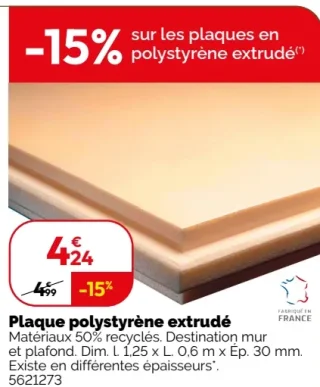 Plaque polystyrène extrudé