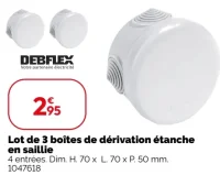 Lot de 3 boîtes de dérivation étanche en saillie DEBFLEX