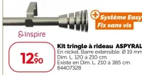 Kit tringle à rideau ASPYRAL