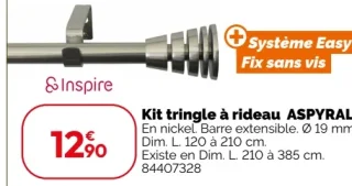 Kit tringle à rideau ASPYRAL