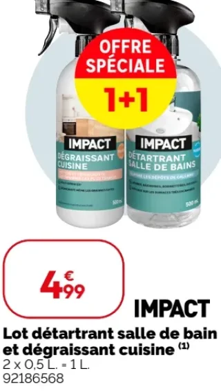 Impact Lot détartrant salle de bain et dégraissant cuisine