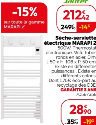 Sauter Sèche-serviette électrique MARAPI 2