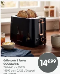 Grille-pain 2 fentes GOODMANS