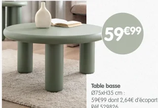 Table basse Lignes douces