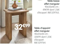 Table d'appoint effet manguier