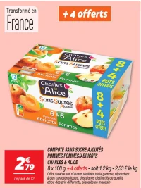 Compote sans sucre ajoutés pommes pommes/abricots