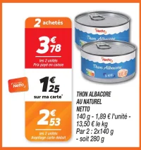Thon albacore au naturel 