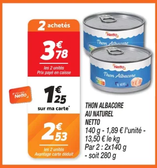 Thon albacore au naturel 