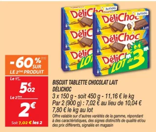Biscuit tablette chocolat lait