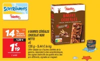6 barres céréales chocolat noir