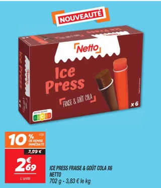 Ice press fraise & goût cola x6 