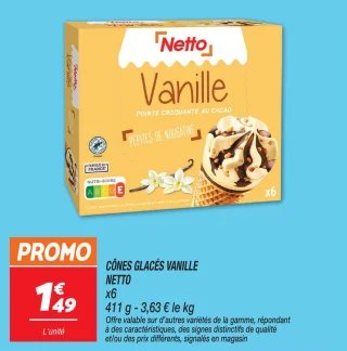 Cônes glacés vanille