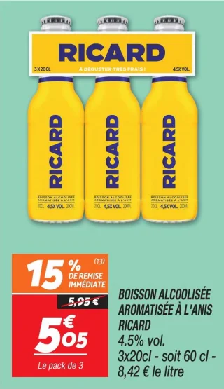 Boisson alcoolisée aromatisée à l'anis 