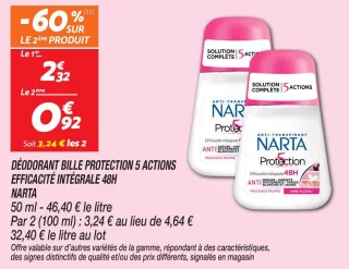 Déodorant bille protection 5 actions efficacité intégrale 48h