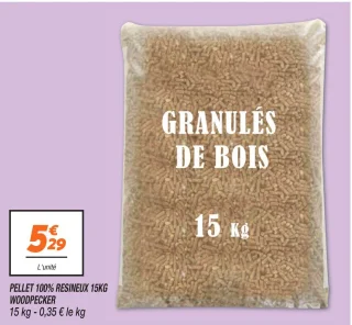Pellet 100% resineux 15kg 