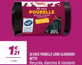 20 sacs poubelle liens classiques 
