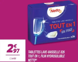 Tablettes lave-vaisselle x26 tout en 1, film hydrosoluble