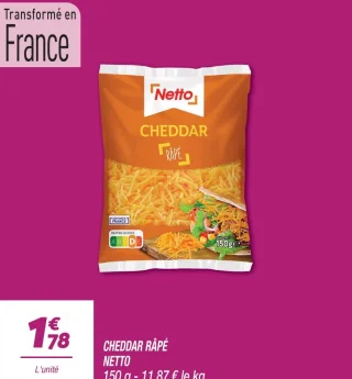 Cheddar râpé 