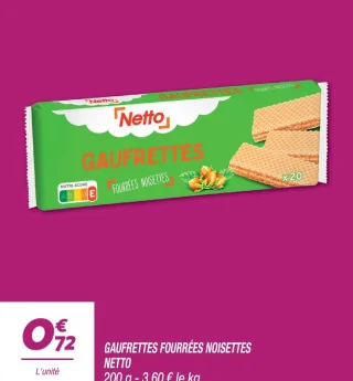 Gaufrettes fourrées noisettes