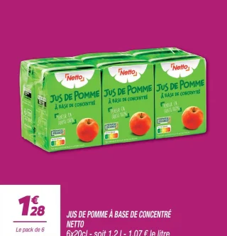 Jus de pomme à base de concentré