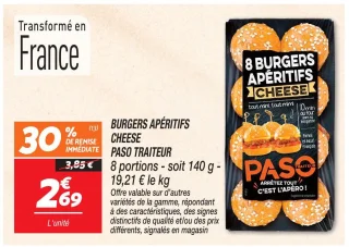 Burgers apéritifs cheese