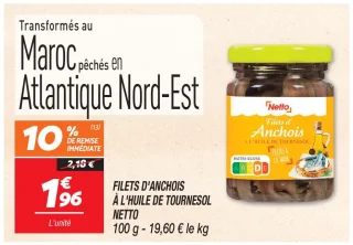 Filets d'anchois à l'huile de tournesol 