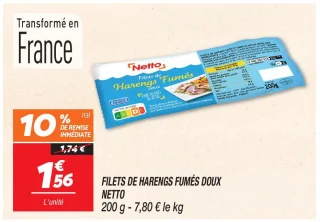 Filets de harengs fumés doux 
