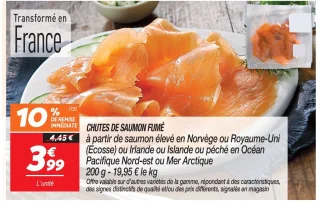 Chutes de saumon fumé 