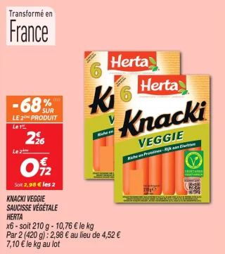 Knacki veggie saucisse végétale  