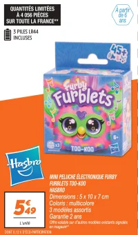 Mini peluche électronique furby furblets too-koo 