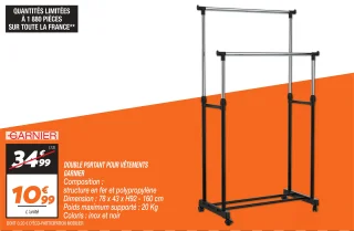 Double portant pour vêtements 
