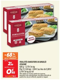 Feuilletés charcutiers x8 surgelés