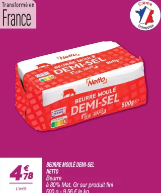 Beurre moulé  demi-sel