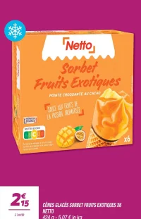 Cônes glacés sorbet fruits exotiques x6