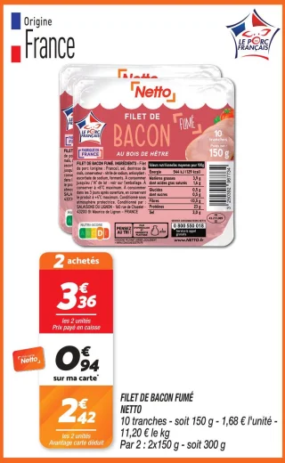 Filet de bacon fumé 