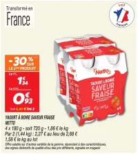 Yaourt à boire saveur fraise