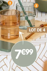 Lot de 4 verres bas fumés - 380 ml