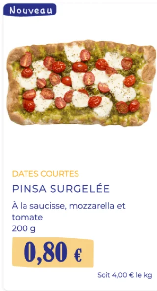 PINSA SURGELÉE DATES COURTES