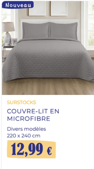 COUVRE-LIT EN MICROFIBRE SURSTOCKS
