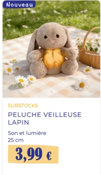 Peluche veilleuse lapin