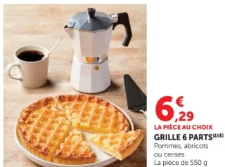 Grille 6 parts Pommes, abricots ou cerises