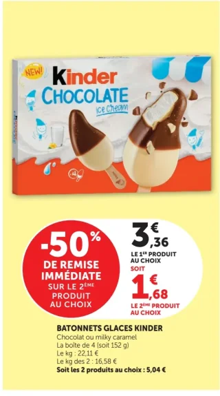 Batonnets glaces kinder