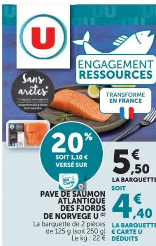 Pavé de saumon Atlantique sans arêtes U