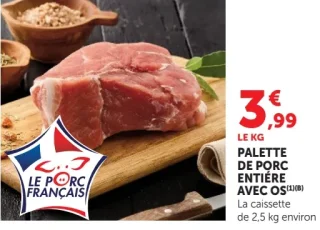 Palette de porc entière avec os