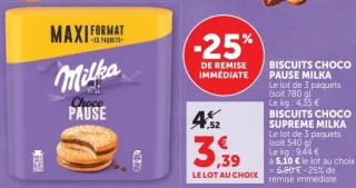 Biscuits Choco Pause Milka / Biscuits Choco Supreme Milka