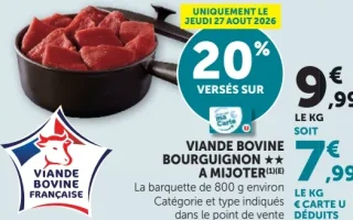VIANDE BOVINE BOURGUIGNON ** A MIJOTER