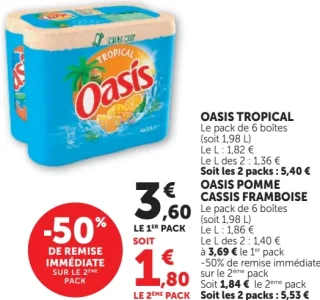 Oasis Tropical ou Oasis Pomme Cassis Framboise