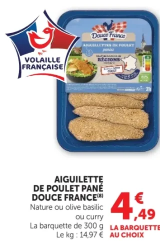 Aiguillettes de poulet pané Douce France
