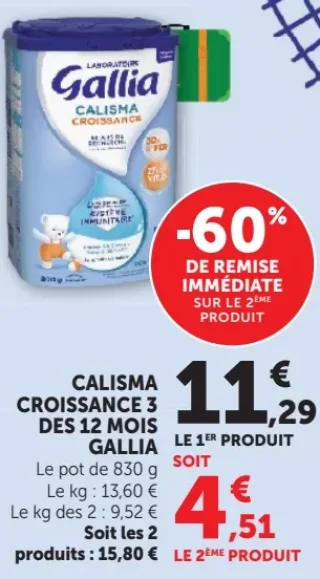 Laboratoire Gallia Calisma Croissance 3 dès 12 mois