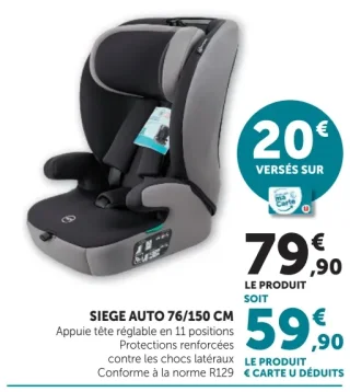 Siège auto 76/150 cm U tout petits